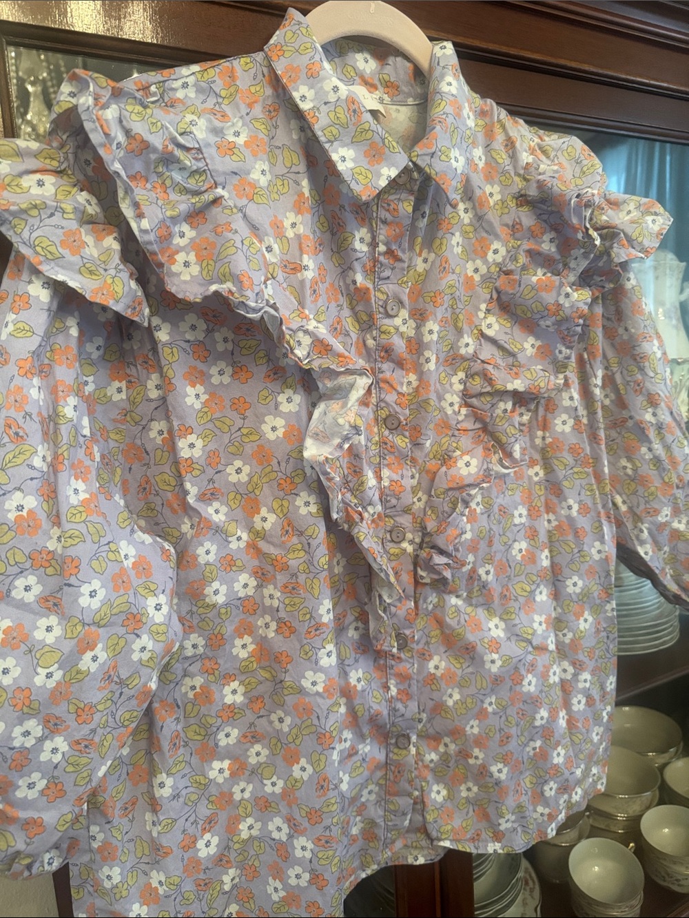 Karli Lavender Vines Blouse - Picture 7 of 9